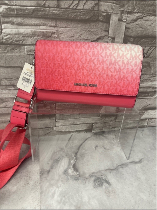 Michael Kors Handbags - Michael Kors Ombre Signature Logo Crossbody Bag Hibiscus Pink